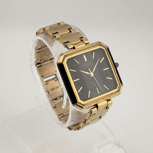 I Like Mikes Mid Century Modern Watches Citizen Petite Quartz Watch, Black Dial, Cross Link Strap