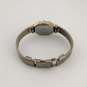 I Like Mikes Mid Century Modern Watches Citizen Petite Quartz Watch, Gold Tone, Black Octagonal Dial, Jewel detail, Bracelet Strap