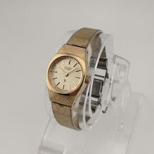 I Like Mikes Mid Century Modern Watches Citizen Petite Quartz Watch, Gold Tone, Circular Dial, Bracelet Strap