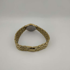 I Like Mikes Mid Century Modern Watches Citizen Petite Quartz Watch, Gold Tone Circular Dial w/Date Window, Bracelet Strap