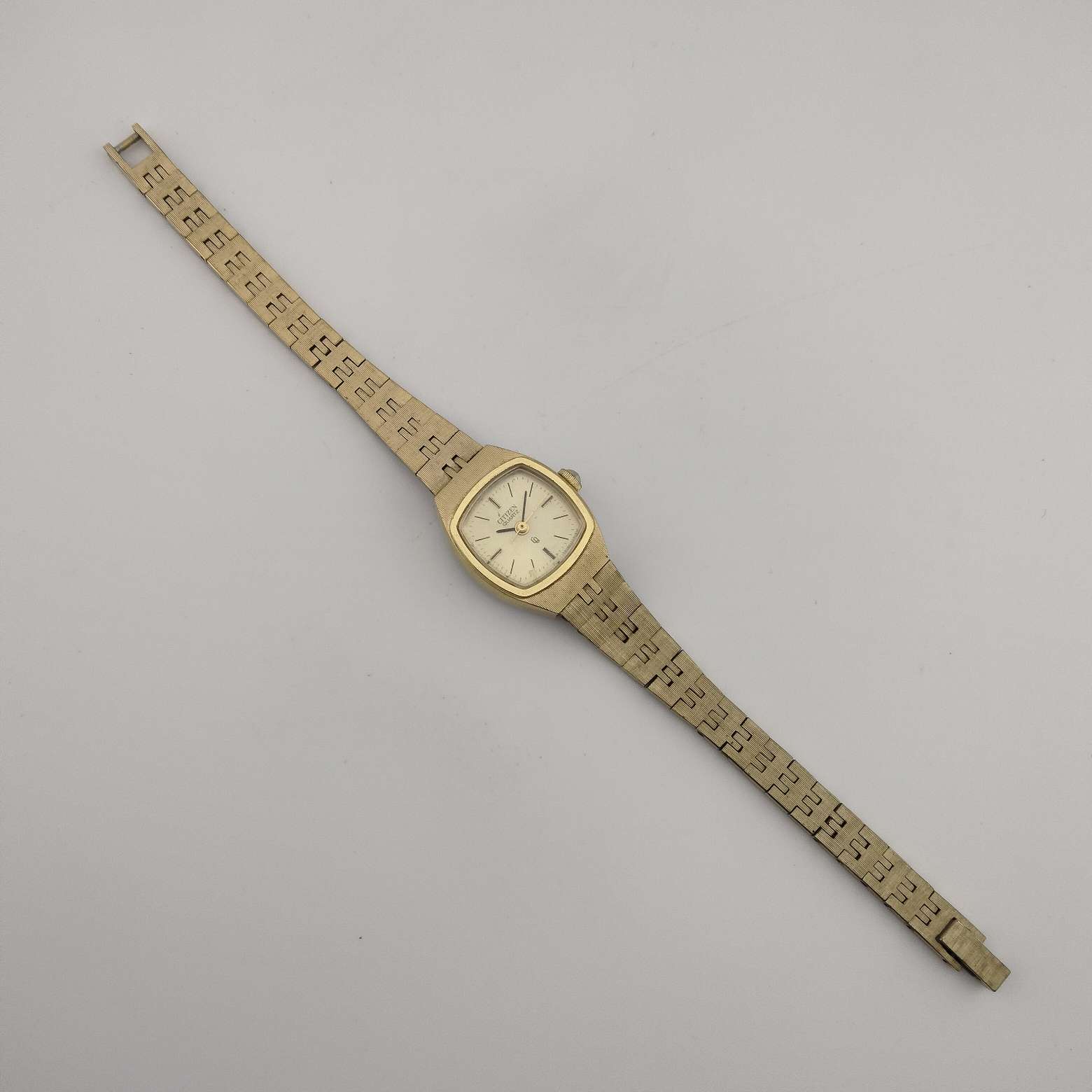 Citizen Petite Quartz Watch, Gold Tone, Rounded Square Dial 