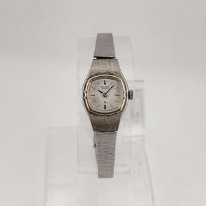 I Like Mikes Mid Century Modern Watches Citizen Petite Silver Tone Watch, Rounded Square Dial, Bezel Detail, Bracelet Strap