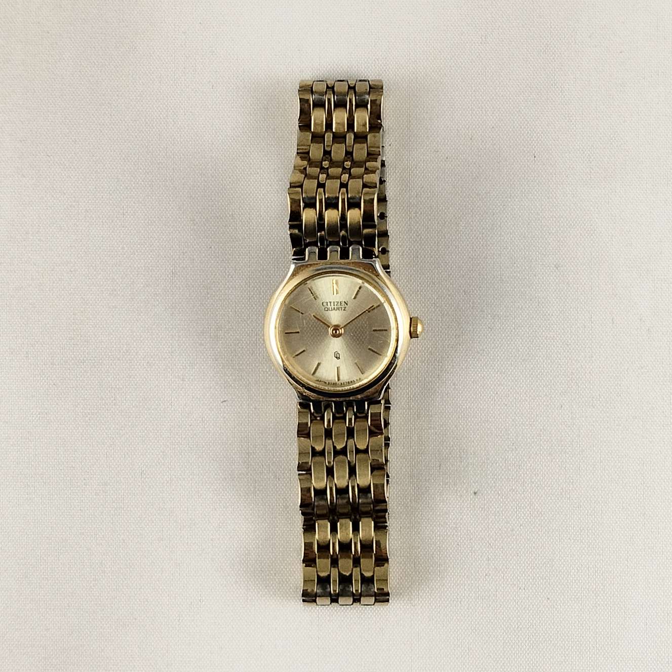 I Like Mikes Mid Century Modern Watches Citizen Petite Watch, Gold Tone Details, Bracelet Strap
