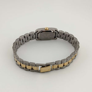 I Like Mikes Mid Century Modern Watches Citizen Quartz Watch, Silver Tone with Gold Details, Rectangular Dial, Link Strap