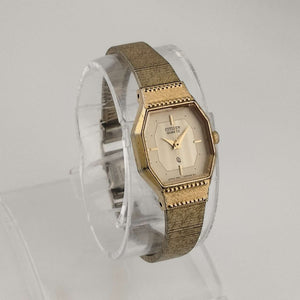 I Like Mikes Mid Century Modern Watches Citizen Unisex Watch, Gold Tone, Octagonal Dial, Bracelet Strap