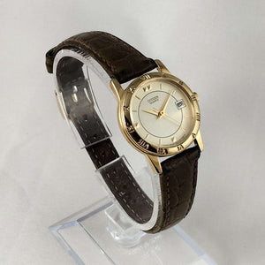I Like Mikes Mid Century Modern Watches Citizen Watch, Gold Tone Details, Olive Leather Strap