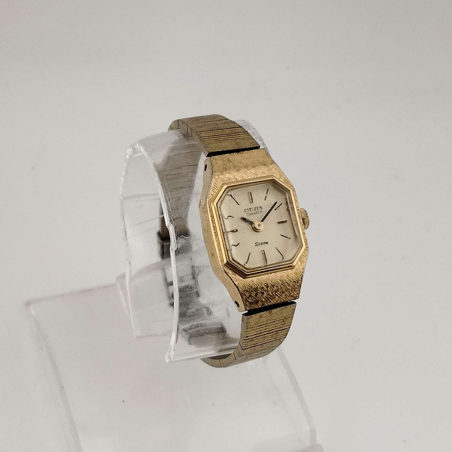 I Like Mikes Mid Century Modern Watches Citizen Women's Gold Tone Quartz Watch, Yellow Octagonal Dial, Bracelet Strap