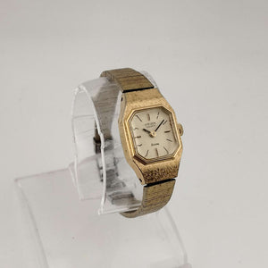I Like Mikes Mid Century Modern Watches Citizen Women's Gold Tone Quartz Watch, Yellow Octagonal Dial, Bracelet Strap