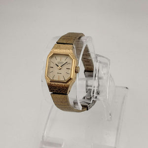 I Like Mikes Mid Century Modern Watches Citizen Women's Gold Tone Quartz Watch, Yellow Octagonal Dial, Bracelet Strap
