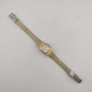 I Like Mikes Mid Century Modern Watches Citizen Women's Gold Tone Quartz Watch, Yellow Octagonal Dial, Bracelet Strap