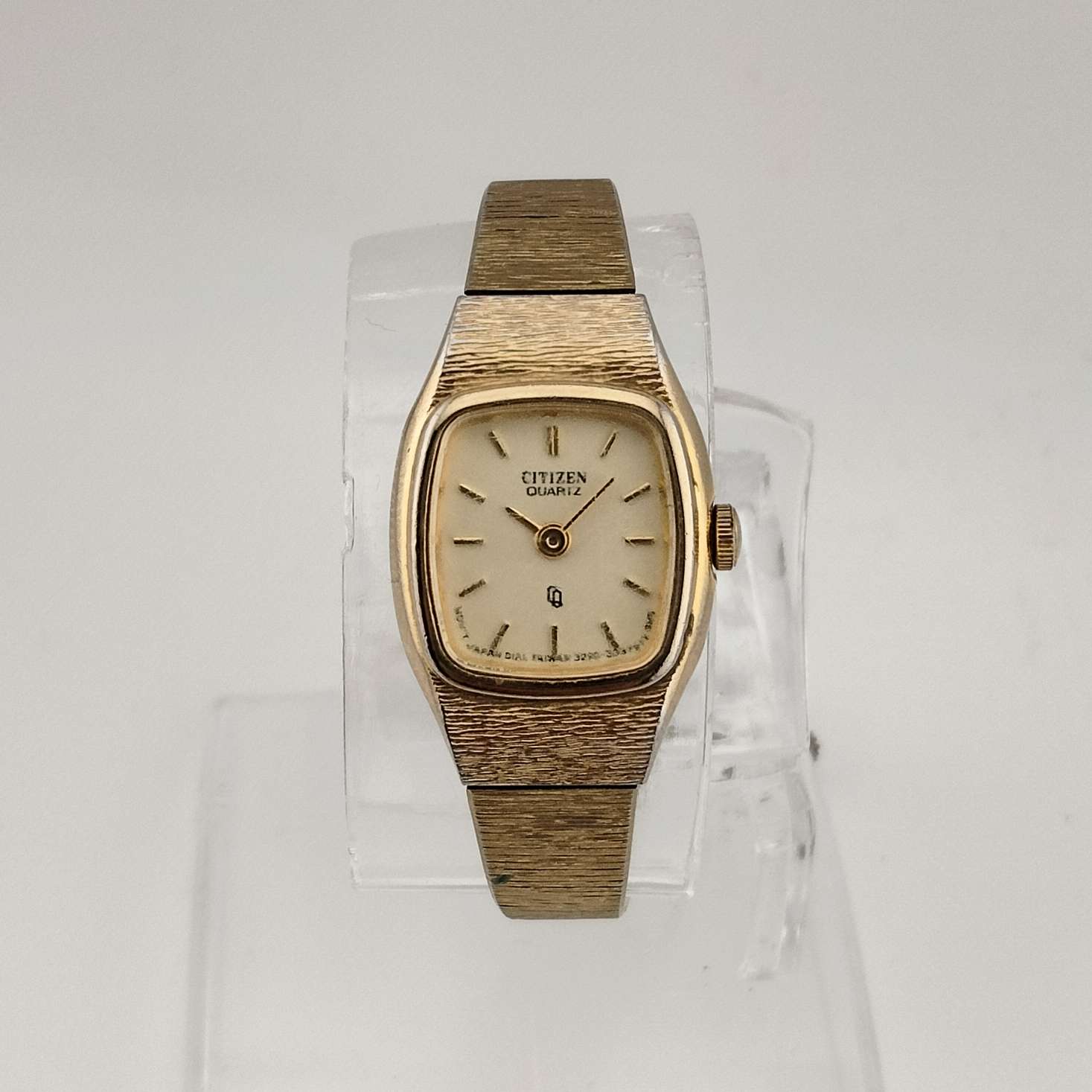 I Like Mikes Mid Century Modern Watches Citizen Women's Gold Tone Quartz Watch, Yellow Rectangular Dial, Bracelet Strap