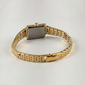 I Like Mikes Mid Century Modern Watches Citizen Women's Gold Tone Watch, Rectangular Dial, Linked Strap