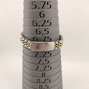 I Like Mikes Mid Century Modern Watches Citizen Women's Mixed Metal Round Watch,  Silver Tone Face, Mother of Pearl Dial with Gold Tone Accents, Bejeweled Bezel,  Mixed Metal Link Strap