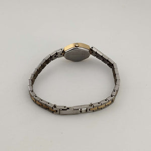 I Like Mikes Mid Century Modern Watches Elgin Unisex Silver and Gold Tone Watch, Oval Dial, Bracelet Strap