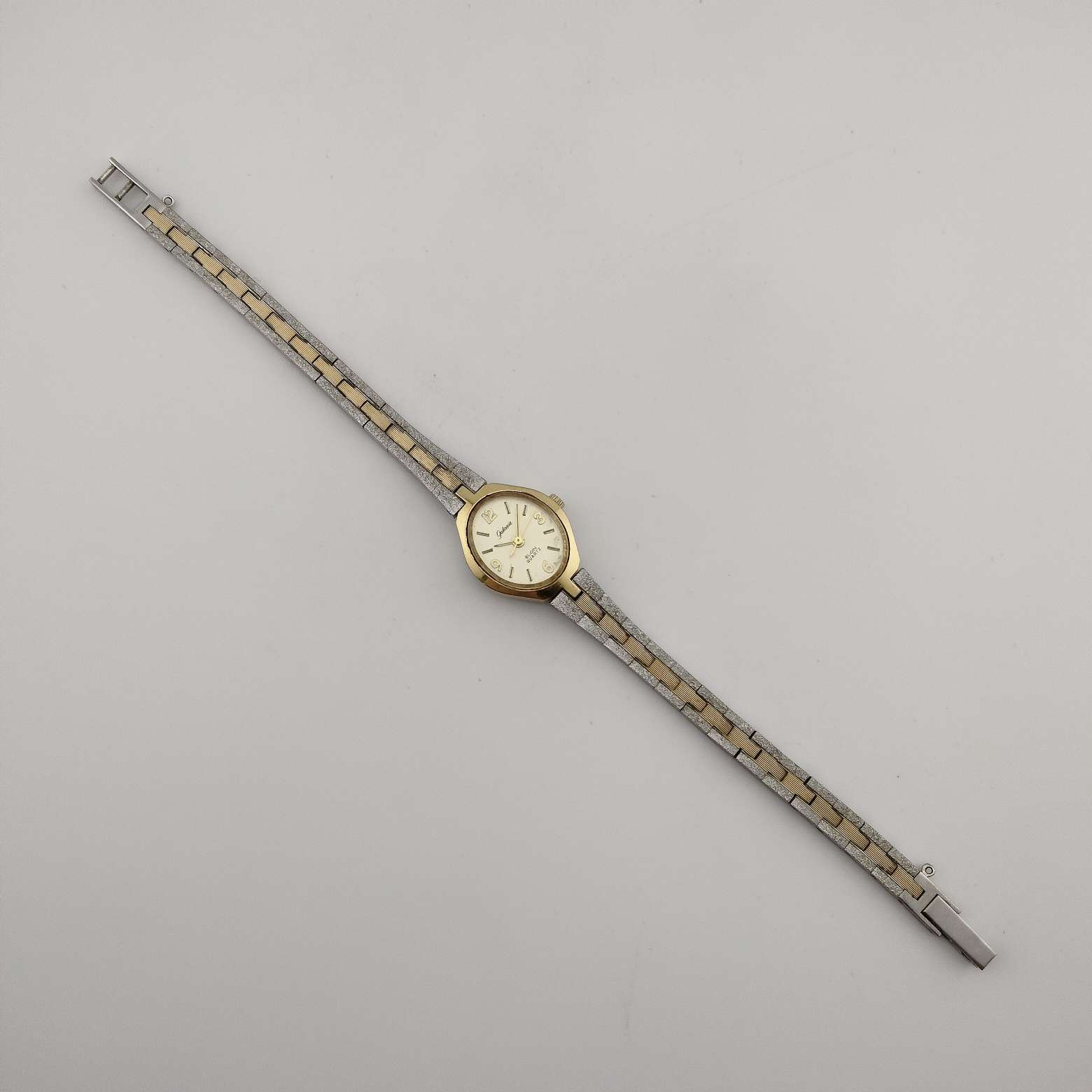 Elgin Unisex Silver and Gold Tone Watch, Oval Dial, Bracelet Strap 