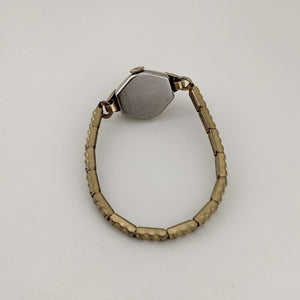 I Like Mikes Mid Century Modern Watches Fewa Petite Gold Tone Watch, Unique Square Dial with Rounded Sides, Stretch Strap