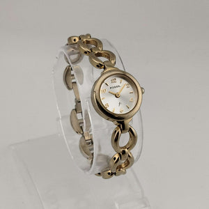 I Like Mikes Mid Century Modern Watches Fossil Women's Gold Tone Watch, Round Silver Dial, Link Strap