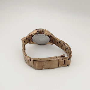 I Like Mikes Mid Century Modern Watches Fossil Women's Rose Gold Tone Watch, Round Dial, Jewel Detail, Date Window, Bracelet Strap