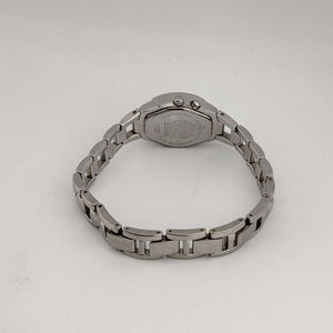 I Like Mikes Mid Century Modern Watches Fossil Women's Silver Tone Watch, Round Purple Dial, Link Strap