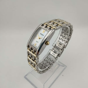 I Like Mikes Mid Century Modern Watches Gruen Women's Mixed Tone Watch, Rectangular Mother of Pearl Dial, Bracelet Strap