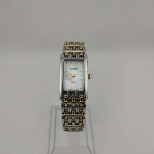 I Like Mikes Mid Century Modern Watches Gruen Women's Mixed Tone Watch, Rectangular Mother of Pearl Dial, Bracelet Strap