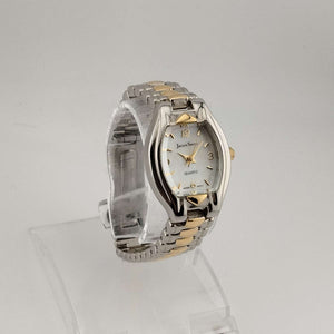 I Like Mikes Mid Century Modern Watches Jaclyn Smith Women's Mixed Metal Quartz Watch, Mother of Pearl Oval Dial, Bracelet Strap