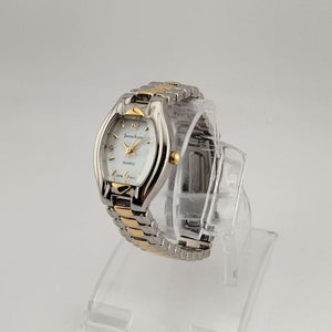 I Like Mikes Mid Century Modern Watches Jaclyn Smith Women's Mixed Metal Quartz Watch, Mother of Pearl Oval Dial, Bracelet Strap