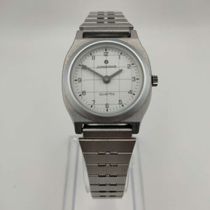 I Like Mikes Mid Century Modern Watches Junghans Women's Silver Tone Watch, Round Dial, Bracelet Strap
