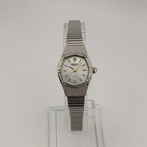 I Like Mikes Mid Century Modern Watches Nelsonic Women's Silver Tone Quartz Watch, Octagonal Face, Adjustable Bracelet Strap