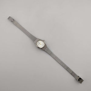 I Like Mikes Mid Century Modern Watches Nelsonic Women's Silver Tone Quartz Watch, Octagonal Face, Adjustable Bracelet Strap