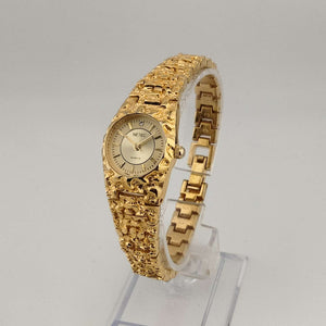 I Like Mikes Mid Century Modern Watches Netec Women's Gold Tone Quartz Watch, Round Dial, Bracelet Strap