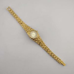 I Like Mikes Mid Century Modern Watches Netec Women's Gold Tone Quartz Watch, Round Dial, Bracelet Strap