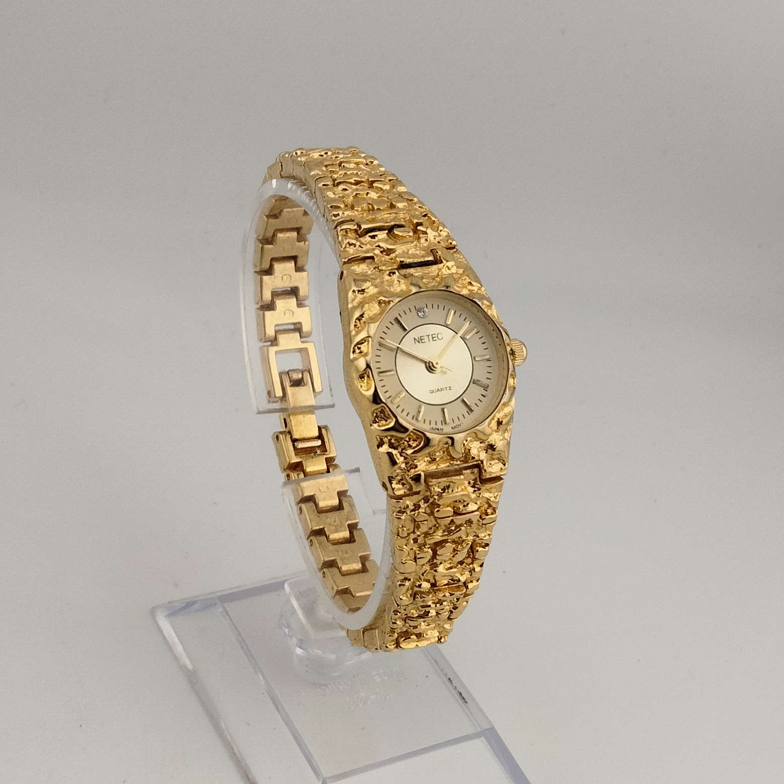 Netec Women's Gold Tone Quartz Watch, Round Dial, Bracelet Strap - I ...