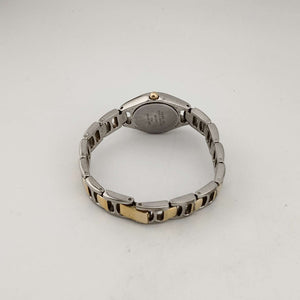 I Like Mikes Mid Century Modern Watches Nine West Women's Mixed Metal Tone Watch, Minimal Circular Dial, Link Strap