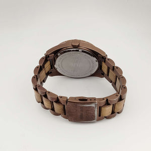 I Like Mikes Mid Century Modern Watches Original Grain, Men's Large Wood and Copper Tone Quartz Watch, Date Window