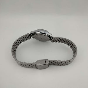 I Like Mikes Mid Century Modern Watches Phaser Women's Silver Tone Watch, Round Dial, Date & Day Window, Bracelet Strap