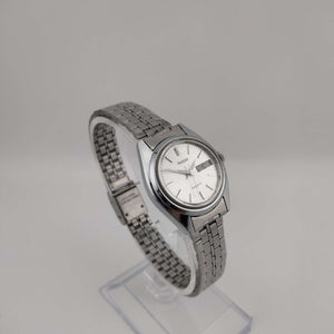 I Like Mikes Mid Century Modern Watches Phaser Women's Silver Tone Watch, Round Dial, Date & Day Window, Bracelet Strap