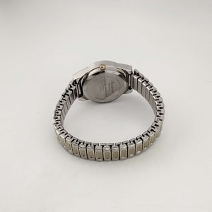 I Like Mikes Mid Century Modern Watches Precision Unisex Mixed Metal Quartz Watch, White Circular Dial, Date Window, Stretch Strap