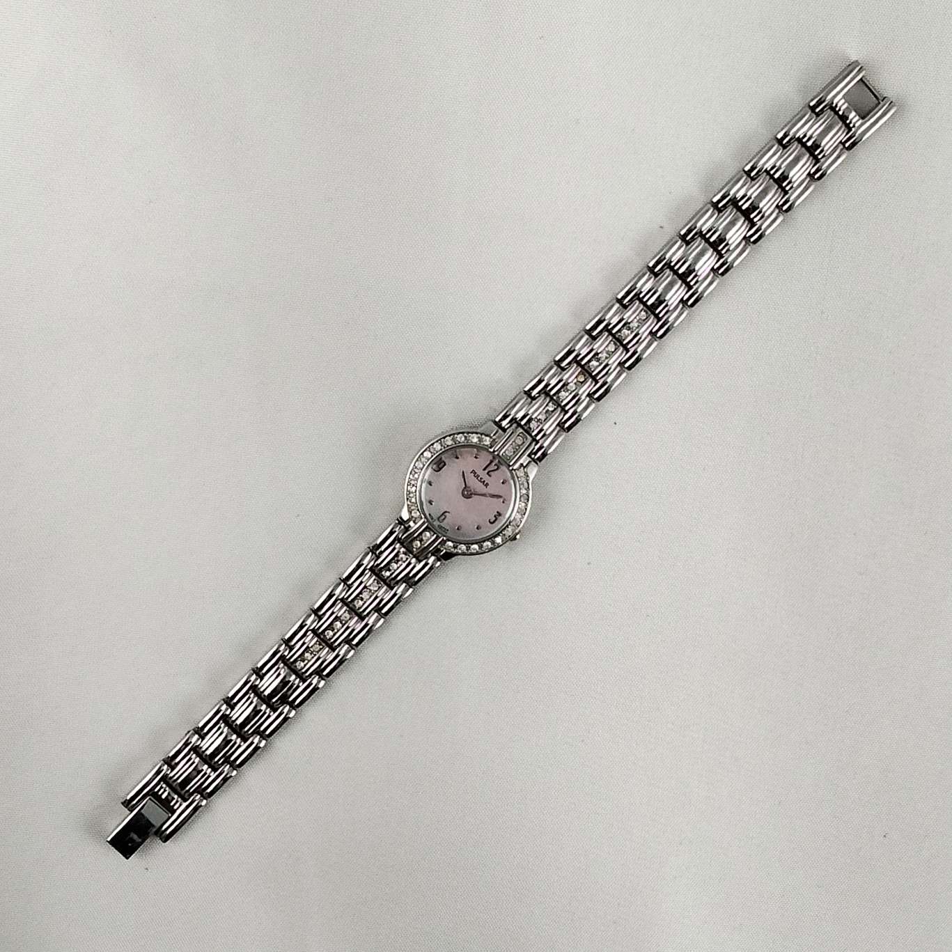 Pulsar lady battery water resistant stainless steel mother of pearl face Pulsar Dress MOP Arabic Dial Steel Quartz Ladies Watch  main image 2