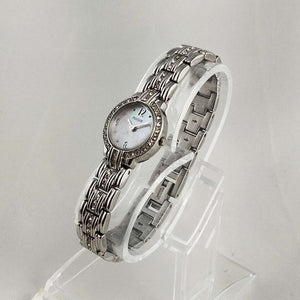 I Like Mikes Mid Century Modern Watches Pulsar by Seiko Women's Silver Tone Watch, Mother of Pearl Dial, Bracelet Strap