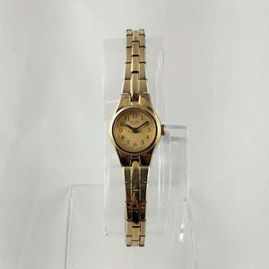 I Like Mikes Mid Century Modern Watches Pulsar Women's Petite Gold Tone Watch, Bracelet Strap