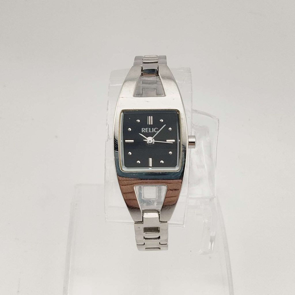 Relic Silver and Black Women\'s Watch Relic Watch Women 18mm Silver Tone Black Heart Dial Band New  main image 3