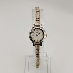 I Like Mikes Mid Century Modern Watches Seiko Ladies Quartz Watch, Gold and Silver Tone, Circular Dial, Stretch Strap