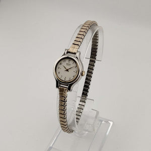 I Like Mikes Mid Century Modern Watches Seiko Ladies Quartz Watch, Gold and Silver Tone, Circular Dial, Stretch Strap