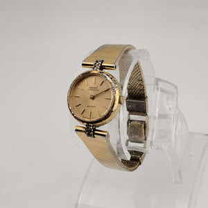 I Like Mikes Mid Century Modern Watches Seiko Lassale Women's Quartz All Gold Tone Quartz Watch, Round Face, Bracelet Strap