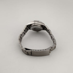 I Like Mikes Mid Century Modern Watches Seiko Men's Silver Tone Watch, Circular Dial, Date Window with Magnifying Detail, Bracelet Strap