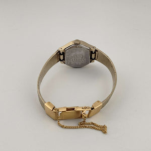 I Like Mikes Mid Century Modern Watches Seiko Petite Gold Tone Watch, Wind Up, Oval Dial, Bracelet Strap