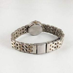 I Like Mikes Mid Century Modern Watches Seiko Petite Silver Tone Watch, White Dial, Bracelet Strap