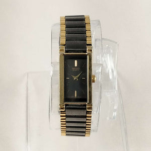 I Like Mikes Mid Century Modern Watches Seiko Petite Watch, Dark Gray and Gold Tone Details