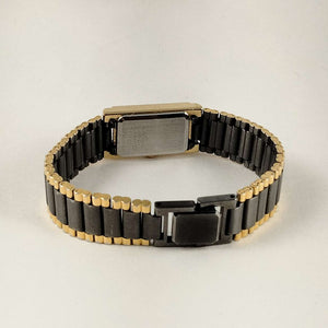 I Like Mikes Mid Century Modern Watches Seiko Petite Watch, Dark Gray and Gold Tone Details